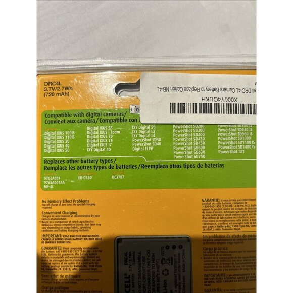 DRC4L Duracell Rechargeable Li-lon Battery New In Package Sealed - Picture 3 of 3